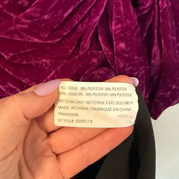 Shoshanna Caroline Purple Velvet Long Sleeve Wrap Mini Dress- Size 4 - Picture 7 of 11